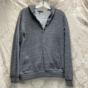 Ezekiel Large Hooded Sweatshirt with button collar and pockets GUC